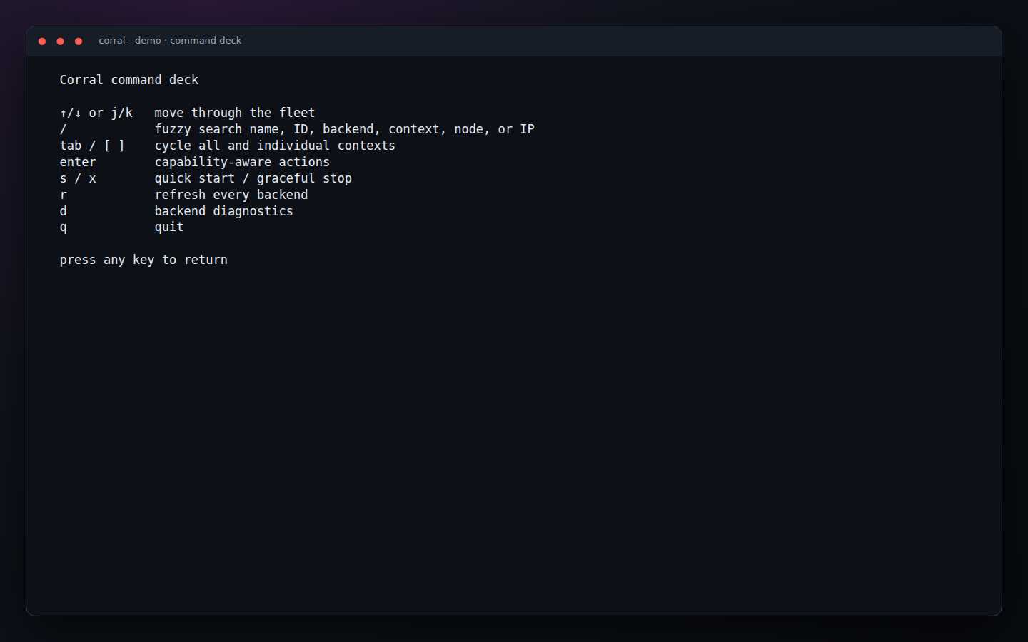The TUI command deck